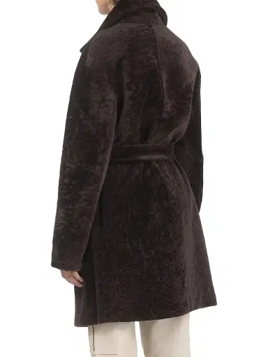 Gorski Women's Reversible Textured Shearling Lamb Stroller Belt - Brown - Size Large | Thumbnail 4 Gorski Women's Reversible Textured Shearling Lamb Stroller Belt - Brown - Size Large | Thumbnail 4