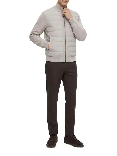 Gorski Men's Knit Bomber Jacket with Quilted Down | Thumbnail 6