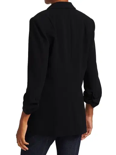 Cinq à Sept Women's Khloe Crepe Ruched Blazer - Black - Size 14 | Thumbnail 5 Cinq à Sept Women's Khloe Crepe Ruched Blazer - Black - Size 14 | Thumbnail 5