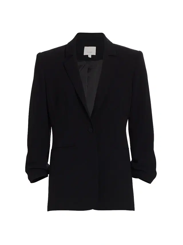 Cinq à Sept Women's Khloe Crepe Ruched Blazer - Black