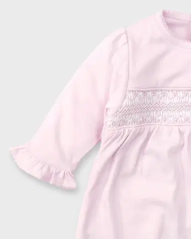 Kissy Kissy Girl's Hand-mocked Ruffle Gown, Size Newborn | Thumbnail 2