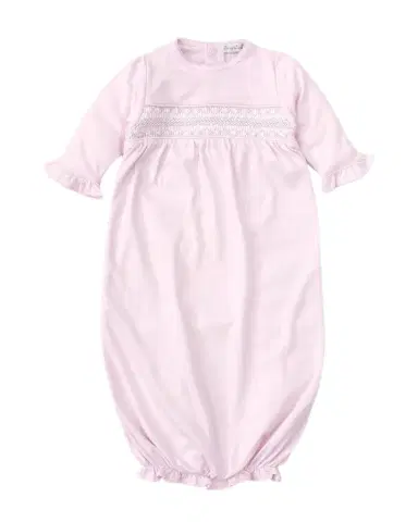 Kissy Kissy Girl's Hand-mocked Ruffle Gown, Size Newborn | Thumbnail 1