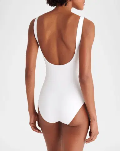 Eres Asia Scoop-Neck One-Piece Swimsuit with Waistband Detail | Thumbnail 3