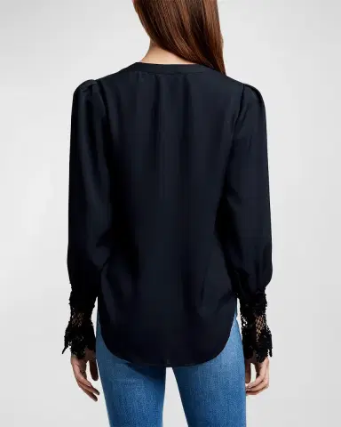 L'Agence Ava Lace-Cuff Blouse | Thumbnail 3