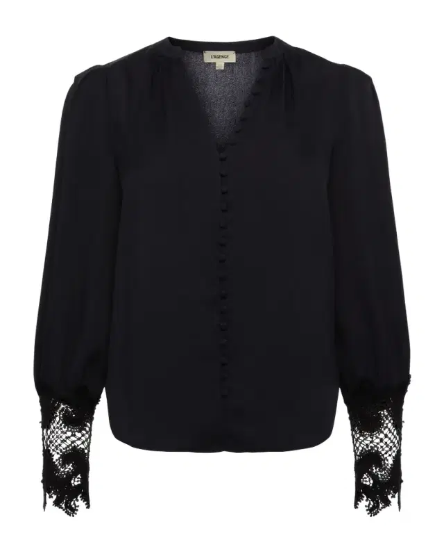 L 'Agence Ava Lace-Cuff Blouse
