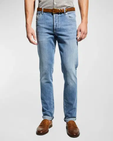 Brunello Cucinelli Men's 5-Pocket Denim Jeans | Thumbnail 4
