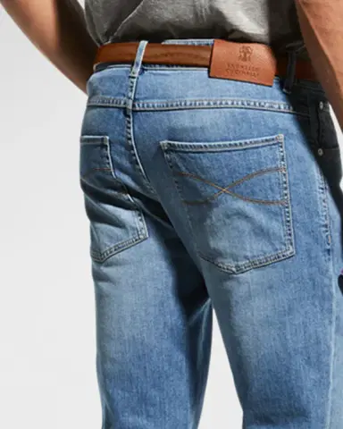 Brunello Cucinelli Men's 5-Pocket Denim Jeans | Thumbnail 6