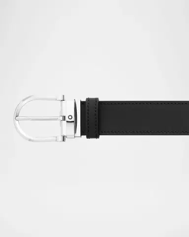 Montblanc Men 's Leather Buckle Belt | Thumbnail 2 Montblanc Men 's Leather Buckle Belt | Thumbnail 2