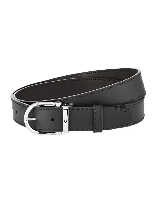 Montblanc Men 's Leather Buckle Belt