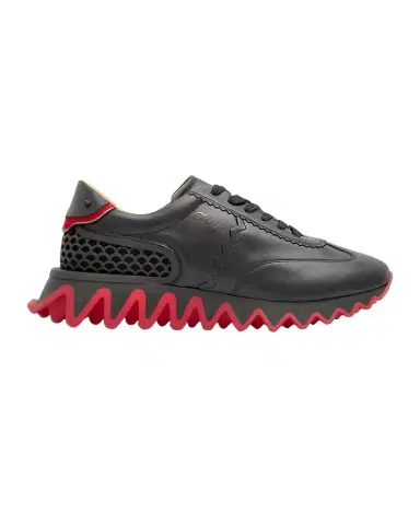 Christian Louboutin Men's Loubishark Flat Leather Red-Sole Runner Sneakers | Thumbnail 1
