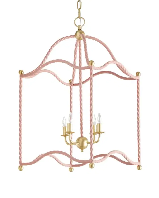 Old World Design Blush and Gold Maggie Lantern
