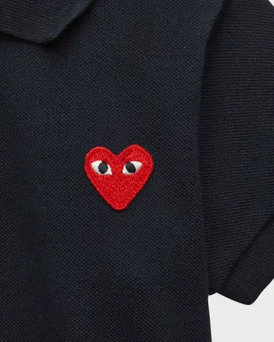 Comme des Garcons Kid's Heart Graphic Polo Shirt, Size -6 | Thumbnail 3