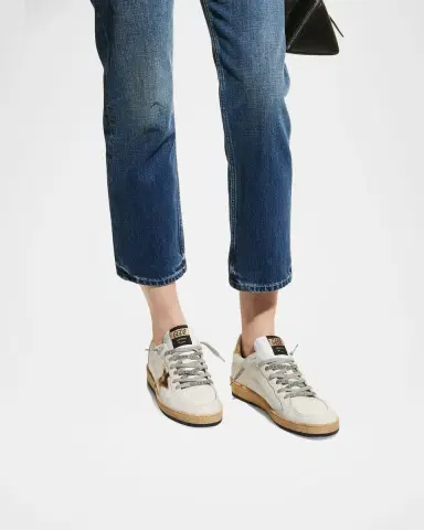 Golden Goose Ball Star Mixed Leather Low-Top Sneakers | Thumbnail 2 Golden Goose Ball Star Mixed Leather Low-Top Sneakers | Thumbnail 2