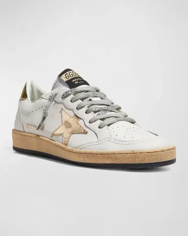 Golden Goose Ball Star Mixed Leather Low-Top Sneakers | Thumbnail 4 Golden Goose Ball Star Mixed Leather Low-Top Sneakers | Thumbnail 4