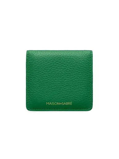MAISON de SABRÉ Leather Compact Mirror - Emerald Lily | Thumbnail 1