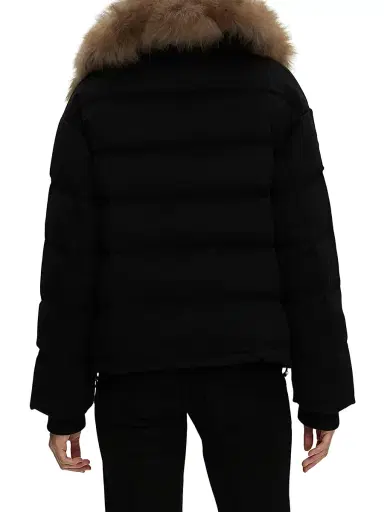 Gorski Women's Loro Piana Cashmere Down Jacket with Select Cashmere Goat Collar - Black - Size Medium | Thumbnail 4