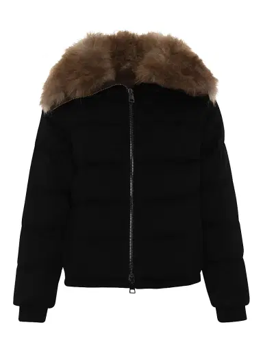 Gorski Women's Loro Piana Cashmere Down Jacket with Select Cashmere Goat Collar - Black - Size Medium | Thumbnail 1
