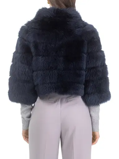 Gorski Women's Merinillo Shearling Lamb Bolero - Navy - Size XL | Thumbnail 5 Gorski Women's Merinillo Shearling Lamb Bolero - Navy - Size XL | Thumbnail 5