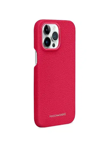 MAISON de SABRÉ Leather Phone Case iPhone 15 Pro - Shibuya Fuchsia | Thumbnail 3