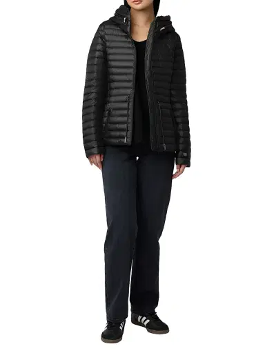 Soia & Kyo Women's Ayleen Lightweight Hooded Puffer Jacket - Black - Size Small | Thumbnail 2
