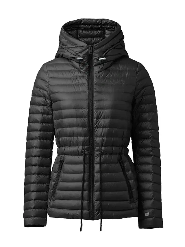Women's Ayleen Lightweight Hooded Puffer Jacket - Black