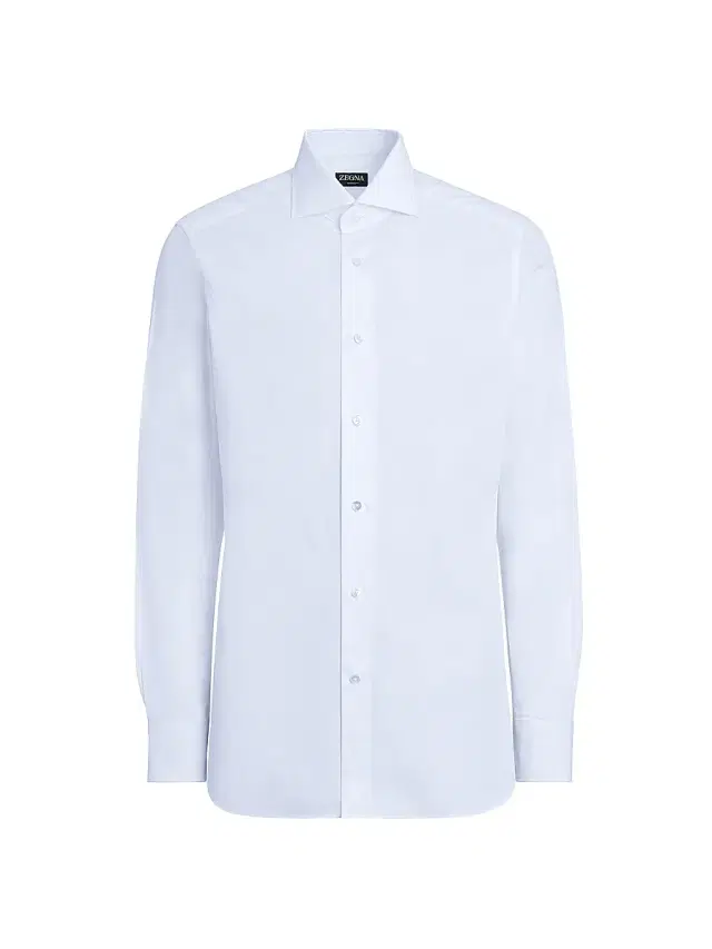 ZEGNA Men's Trofeo Comfort Cotton Shirt - White