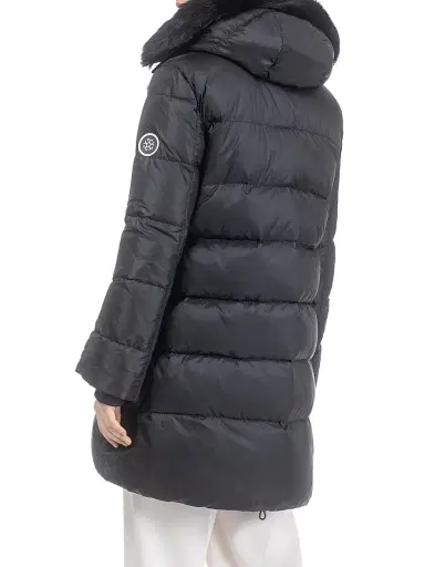 Gorski Women's Apres-Ski Jacket with Detachable Toscana Lamb Hood Trim - Black - Size Medium | Thumbnail 3
