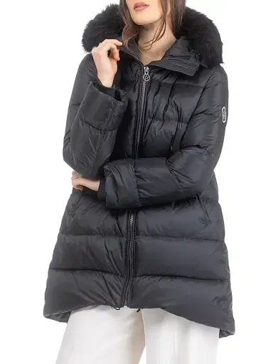 Gorski Women's Apres-Ski Jacket with Detachable Toscana Lamb Hood Trim - Black - Size Medium | Thumbnail 5