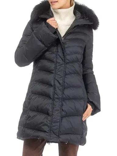 Gorski Women's Apres-ski Jacket with Detachable Toscana Lamb Hood Trim | Thumbnail 2 Gorski Women's Apres-ski Jacket with Detachable Toscana Lamb Hood Trim | Thumbnail 2