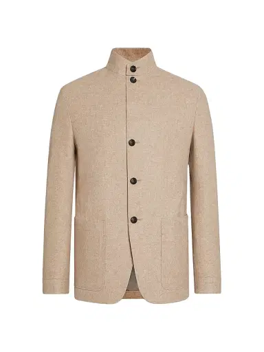 Zegna Men's Oasi Cashmere II Conte Chore Jacket - Light Taupe - Size 46 | Thumbnail 2
