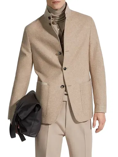 Zegna Men's Oasi Cashmere II Conte Chore Jacket - Light Taupe - Size 46 | Thumbnail 5