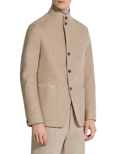Zegna Men's Oasi Cashmere II Conte Chore Jacket - Light Taupe - Size 46 | Thumbnail 1