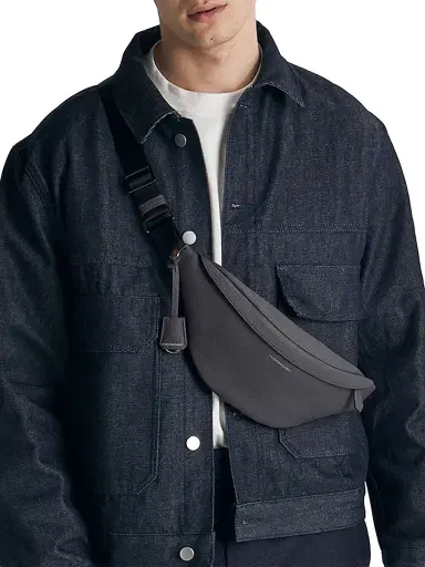 MAISON de SABRÉ Leather Sling Bag - Graphite Grey | Thumbnail 2 MAISON de SABRÉ Leather Sling Bag - Graphite Grey | Thumbnail 2