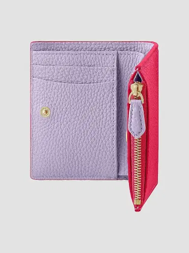 MAISON de SABRÉ Women's Leather Bifold Wallet - Fuchsia Lavender | Thumbnail 3 MAISON de SABRÉ Women's Leather Bifold Wallet - Fuchsia Lavender | Thumbnail 3