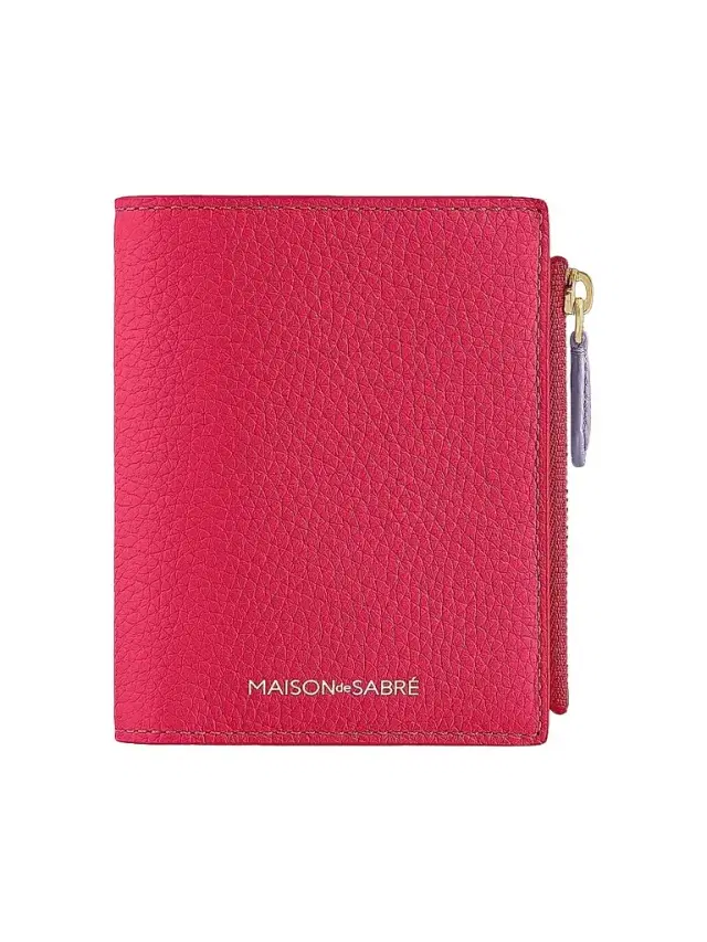 Maison de Sabre Women's Leather Bifold Wallet - Fuchsia Lavender