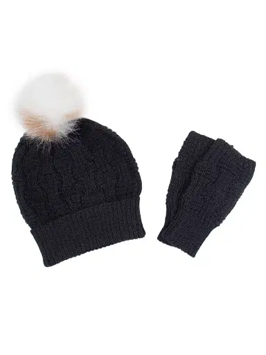 Surell Women's Alpaca Knit Pom-Pom Beanie Hat | Thumbnail 2 Surell Women's Alpaca Knit Pom-Pom Beanie Hat | Thumbnail 2