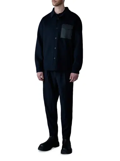 Mackage Men's Emmanuel Wool Overshirt - Navy - Size 40 | Thumbnail 2 Mackage Men's Emmanuel Wool Overshirt - Navy - Size 40 | Thumbnail 2