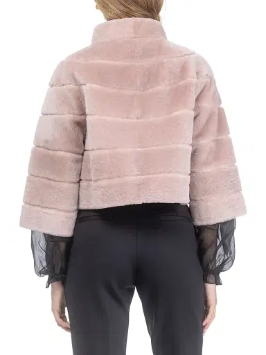 Gorski Women's Shearling Lamb Bolero Coat - Blush - Size XL | Thumbnail 4