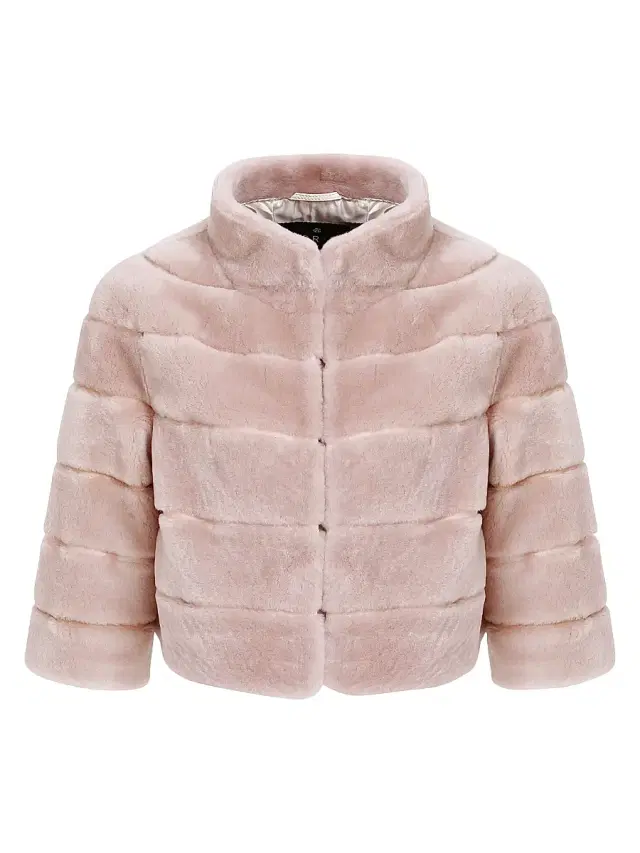 Gorski Women's Shearling Lamb Bolero Coat - Blush