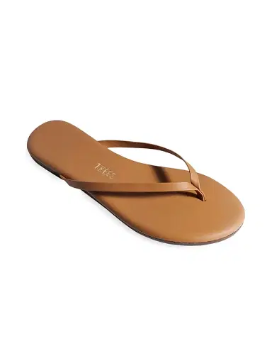 TKEES Women's Foundations Matte Leather Flip Flops - Tan - Size 10 | Thumbnail 2