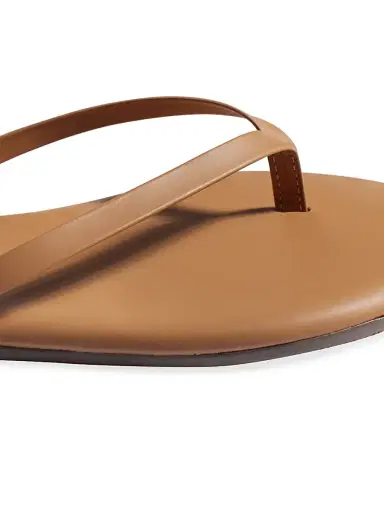 TKEES Women's Foundations Matte Leather Flip Flops - Tan - Size 10 | Thumbnail 3