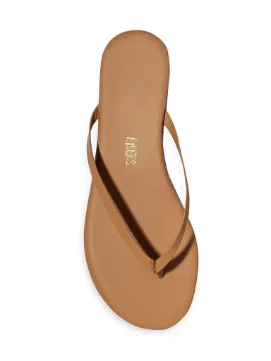 TKEES Women's Foundations Matte Leather Flip Flops - Tan - Size 10 | Thumbnail 5