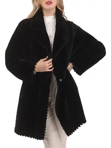 Gorski Women's Reversible Select Shearling Lamb Jacket - Black - Size Small | Thumbnail 2