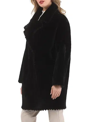 Gorski Women's Reversible Select Shearling Lamb Jacket - Black - Size Small | Thumbnail 3