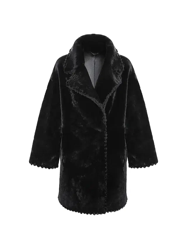 Gorski Women's Reversible Select Shearling Lamb Jacket - Black
