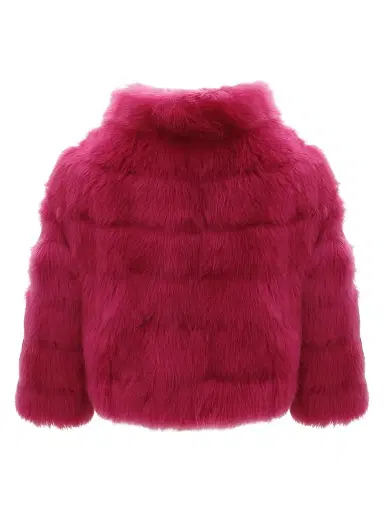 Gorski Women's Merinillo Shearling Lamb Bolero - Magenta - Size XL | Thumbnail 2