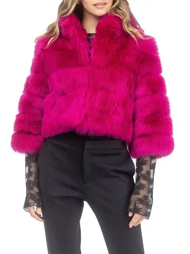 Gorski Women's Merinillo Shearling Lamb Bolero - Magenta - Size XL | Thumbnail 3