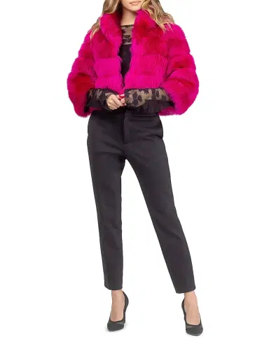 Gorski Women's Merinillo Shearling Lamb Bolero - Magenta - Size XL | Thumbnail 6