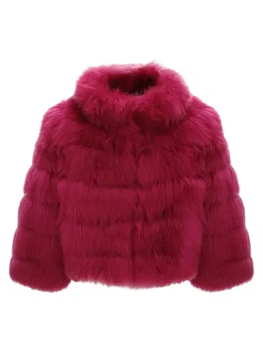Gorski Women's Merinillo Shearling Lamb Bolero - Magenta - Size XL | Thumbnail 1