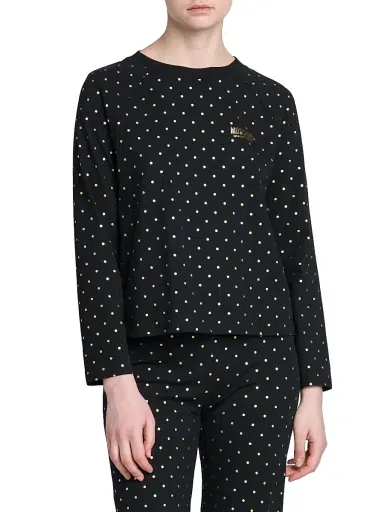 Moschino Women's Fantasy Stretch-Cotton Pajama Top - Fantasy Print Black | Thumbnail 2